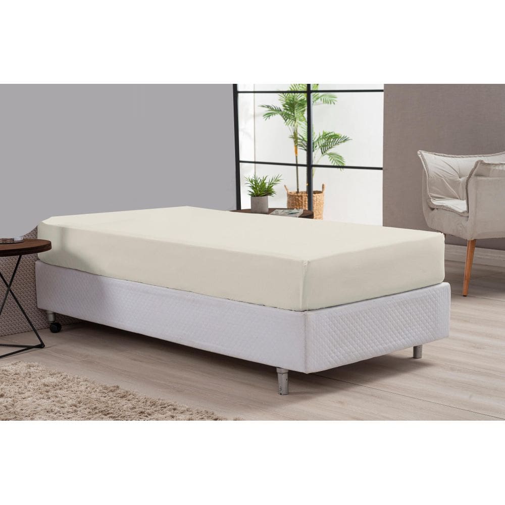 Lençol Percal 180 Fios Palha 80% Algodão Solteiro