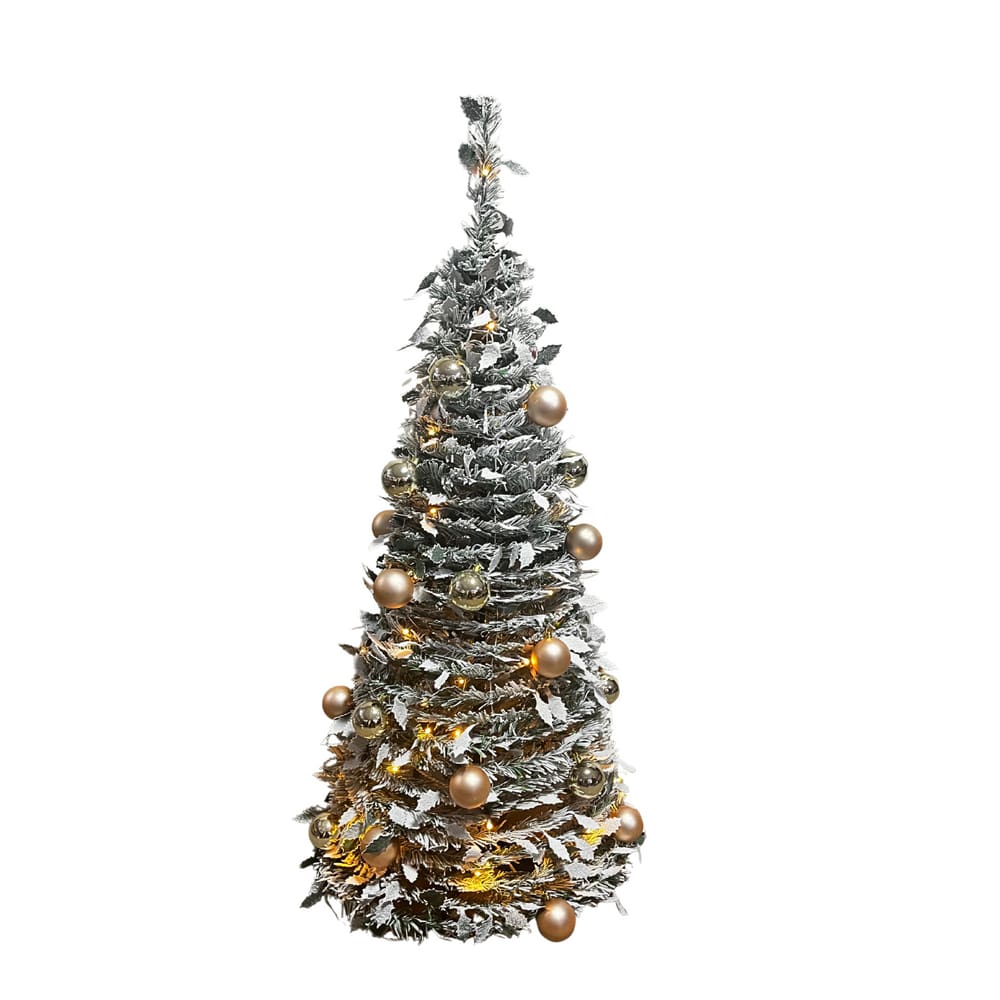 Arvore Cone Nevada C/ LED USB Verde Branco 120CM Grillo