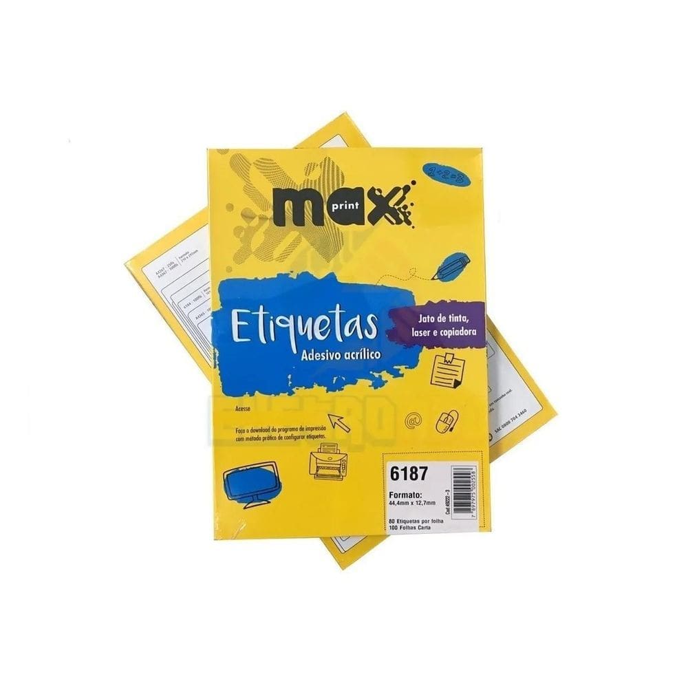 Etiqueta Adesiva 44,4Mm X 12,7Mm 80/Folha Caixa 100 Folhas