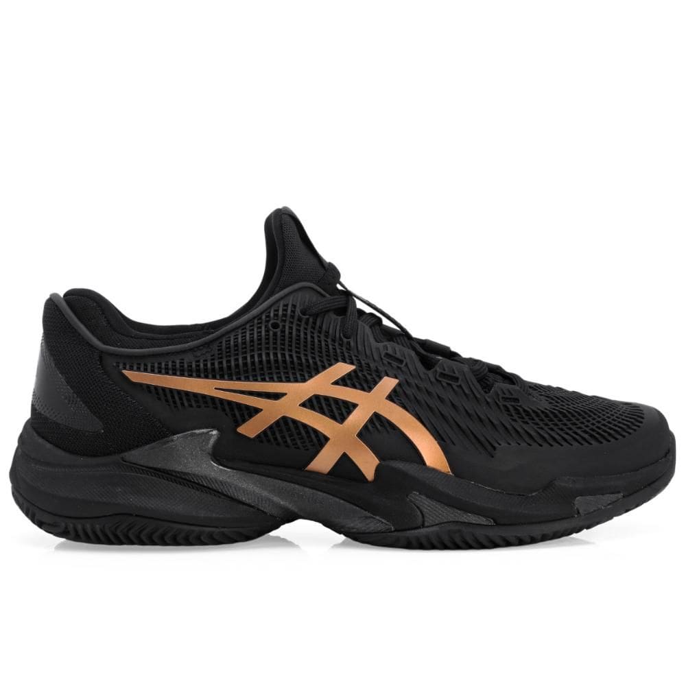 Tênis Asics Court FF 3 Novak - Clay Saibro - Night Preto e Dourado