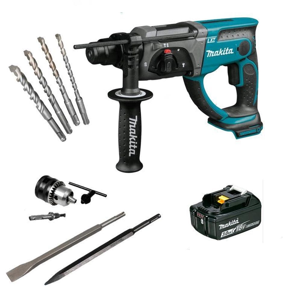 Martelete Comb Makita Dhr202Z 18V + 1Bat 3Ah + Acessórios