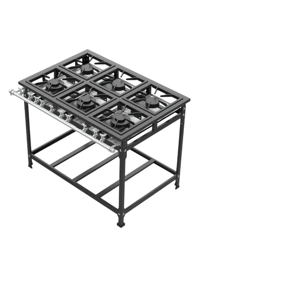 Fogão Industrial 6 Bocas 30x30 P7 Leona