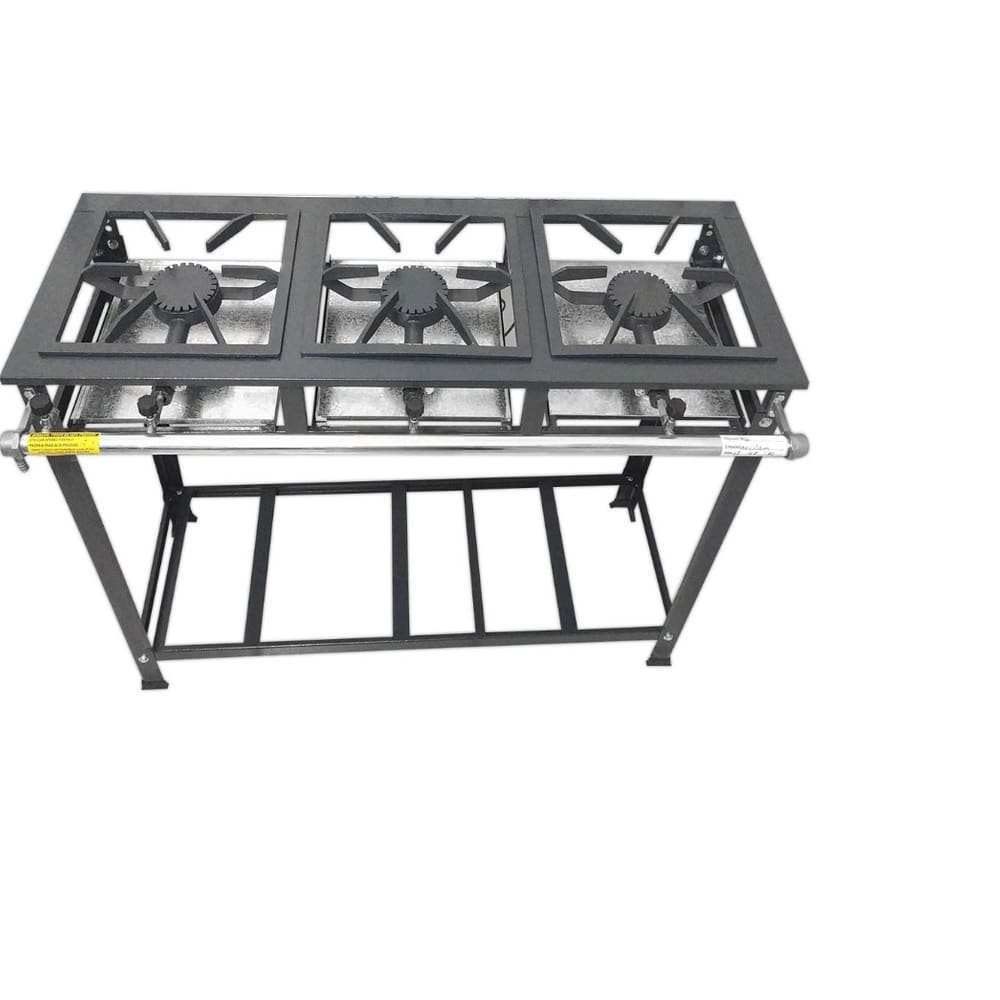 Fogão 3 Bocas Leona Industrial Alta Pressão Preto