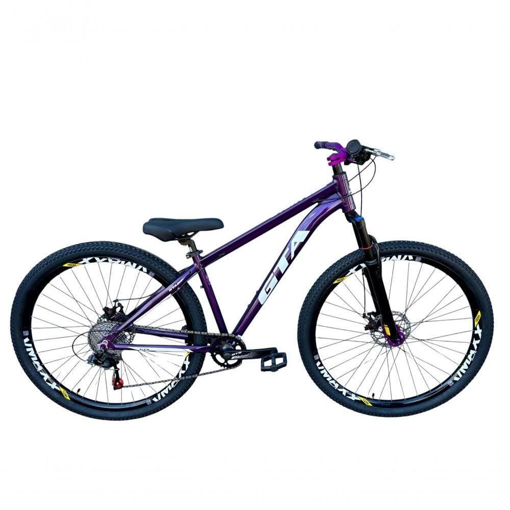 Bicicleta Aro 29 Gta Start Freeride Dh Single 8v Cubo K7 Barulhento Rodas Vmaxx Freio A Disco. Roxo Tam.15