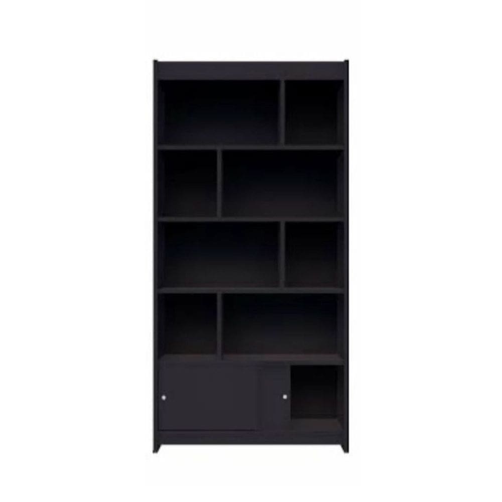 Estante Meia Colmeia Com Porta Preta 185X92X32Cm - Deep