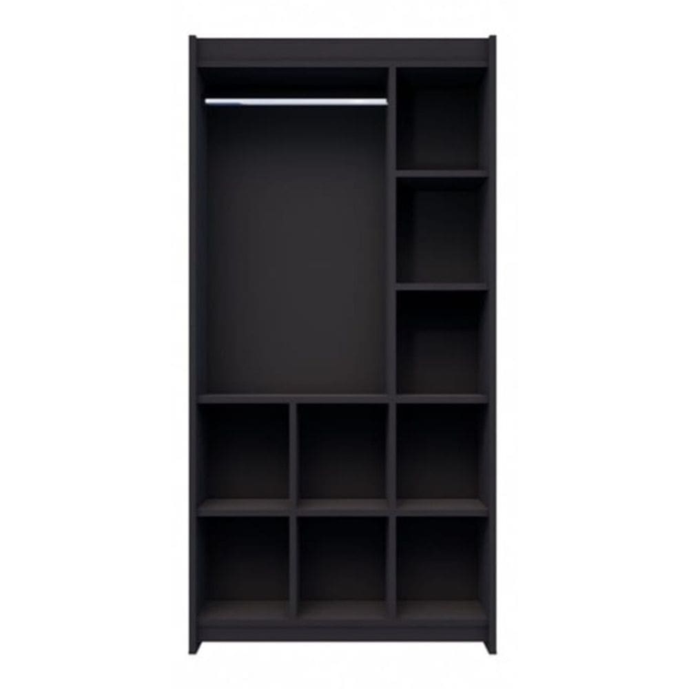 Estante Arara Nicho Lateral E Colmeia Inferior Preto 185X92X32Cm - Deep