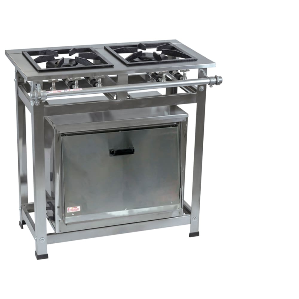 Fogão Industrial 2 Bocas P5 em Aço Inox com Forno Leona