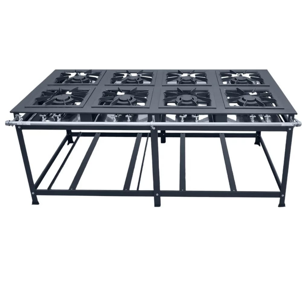 Fogão 8 Bocas Leona 30x30 P7 Baixa Pressão Preto