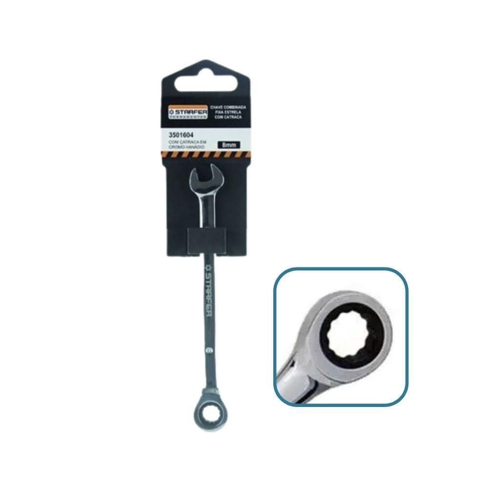 Chave Combinada Fixa Estrela Com Catraca 8Mm 15Mm