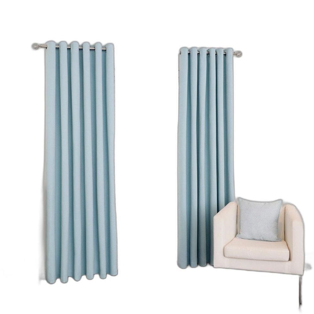 Cortina Tecido Oxford Azul-Bebê 300X180 Sala/Quarto