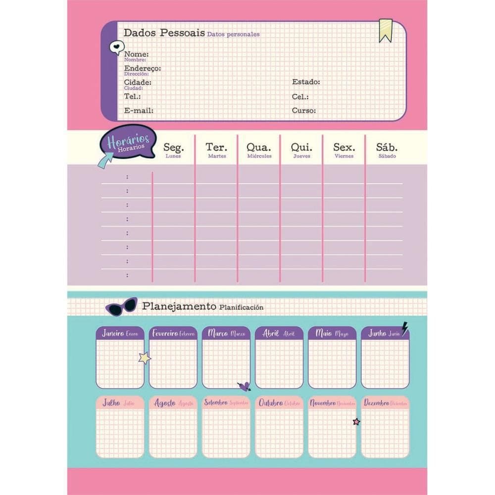 Caderno 01X1 Capa Dura 2021 La Creme 80Fls. - Jandaia com04