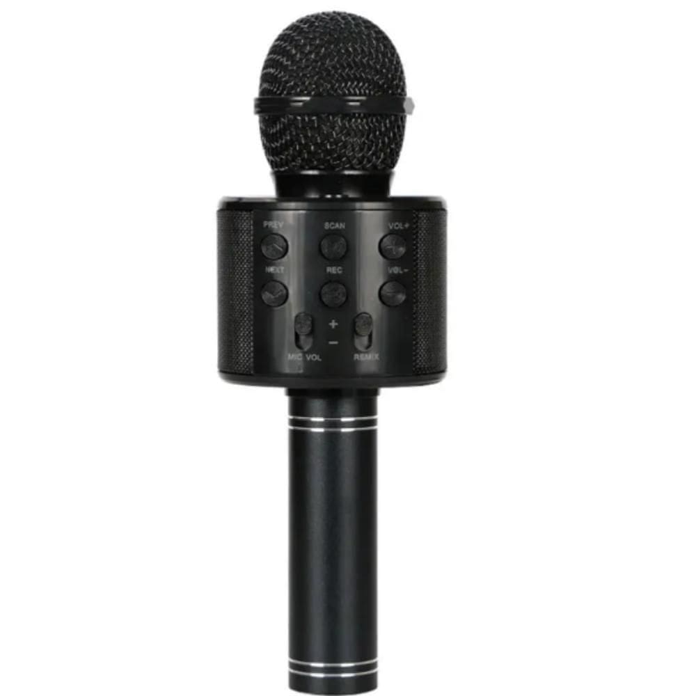 Microfone Sem Fio Bluetooth Karaoke The Voice Portatil Caixa Som Recarregavel Auto Falante Musical Adulto Preto