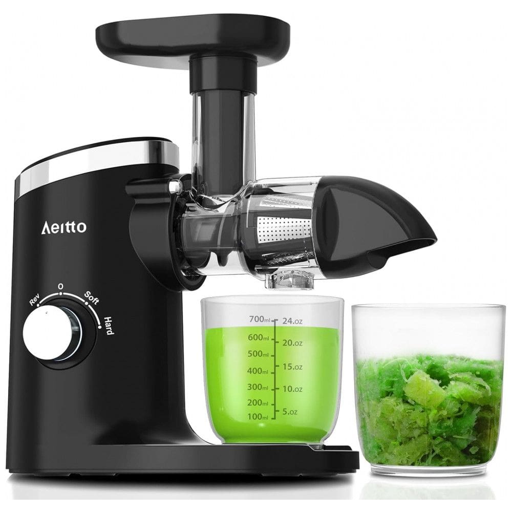 Extrator de Suco Aeitto com Modos Suave e Forte, Motor Silencioso, Função Reversa, Extrai Suco de Frutas e Vegetais, Prensagem a Frio,