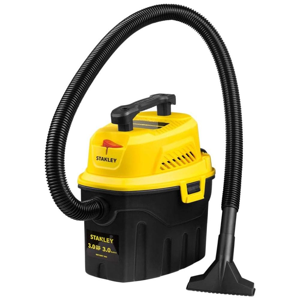 Aspirador de Pó Portátil para Carro com Capacidade de 11,37L para Uso Úmido e Seco, 110V, Stanley 3CV, Preto e Amarelo