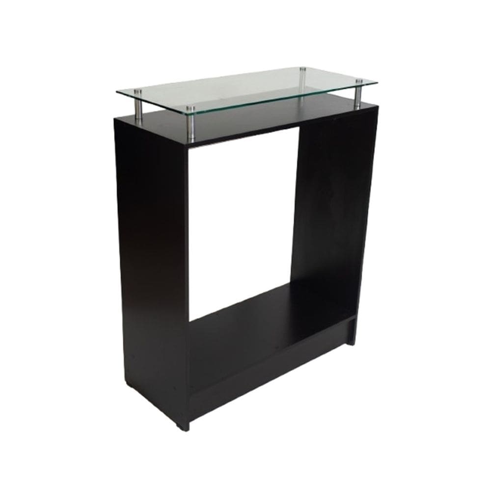 Balcão Arara Central Com Vidro Lojas 100% Mdf Preto Desmontado - Suprema Móveis