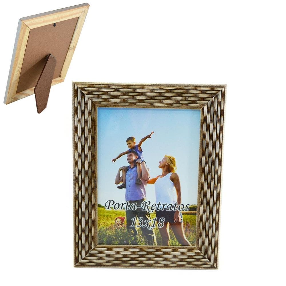 Porta Retrato 13x18 de Madeira Treliça - Tudo em Caixa