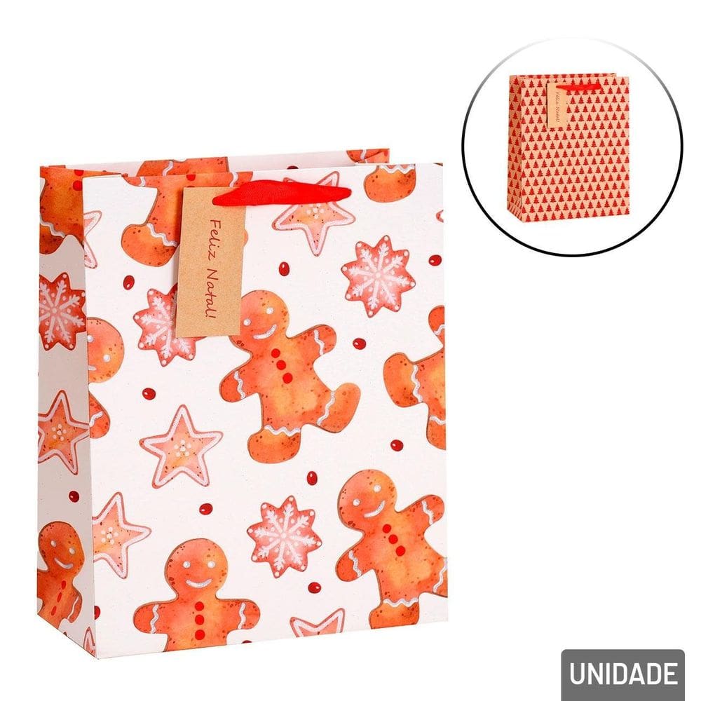 Sacola de Papel 18x23cm Figuras Natalinas - Tudo em Caixa