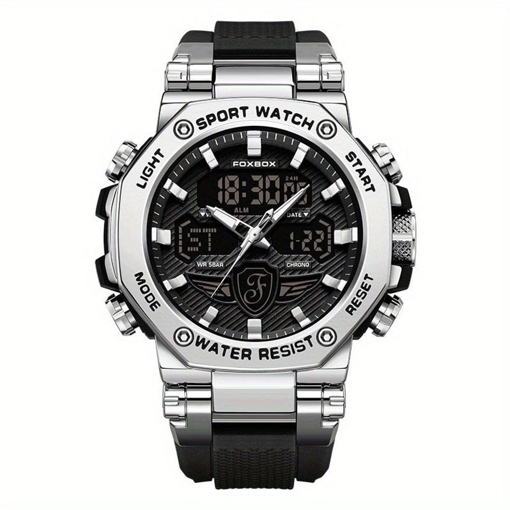 Relógio Masculino Display Luminoso Multifuncional Esportivo Pulseira de Silicone