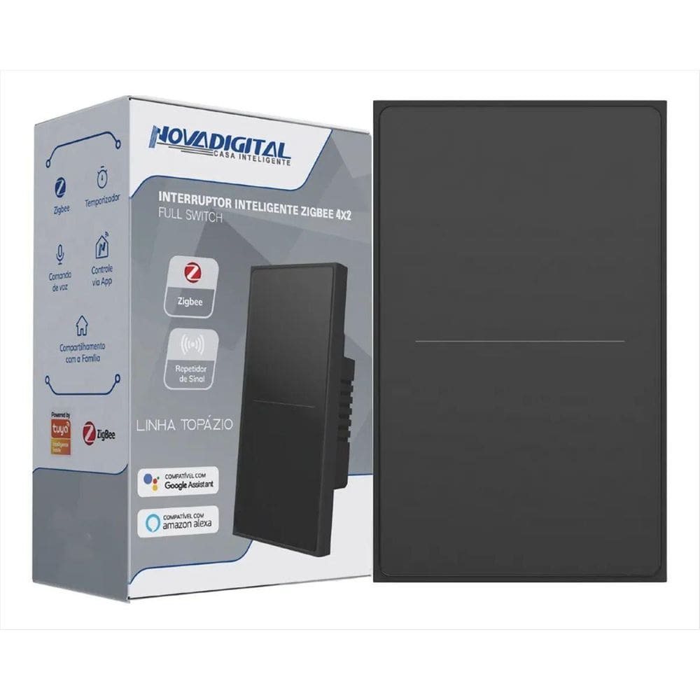 Interruptor Zigbee Novadigital 2 Botoes Topázio Preto - I13