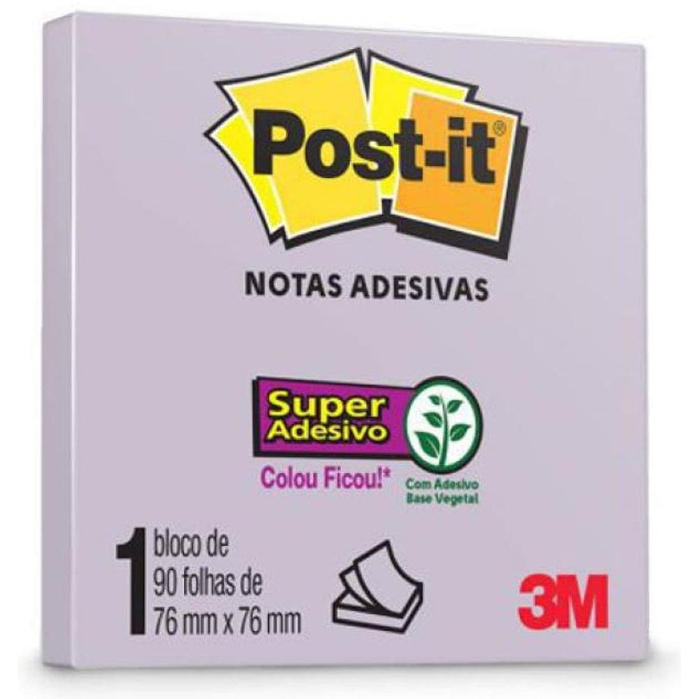 Bloco Post-It 654 - Lilac - Com 90 Folhas - 3M