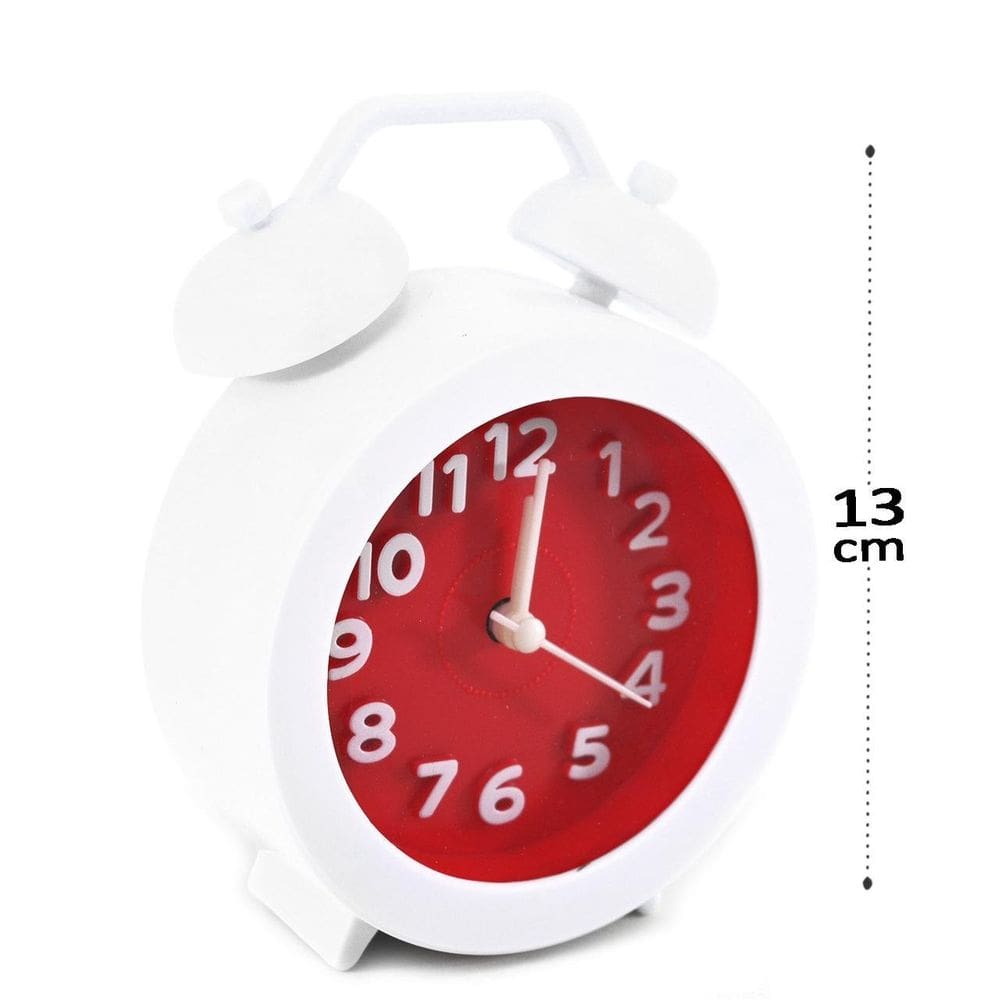 Relógio Analógico de Mesa 13cm Despertador Color - Tudo em Caixa