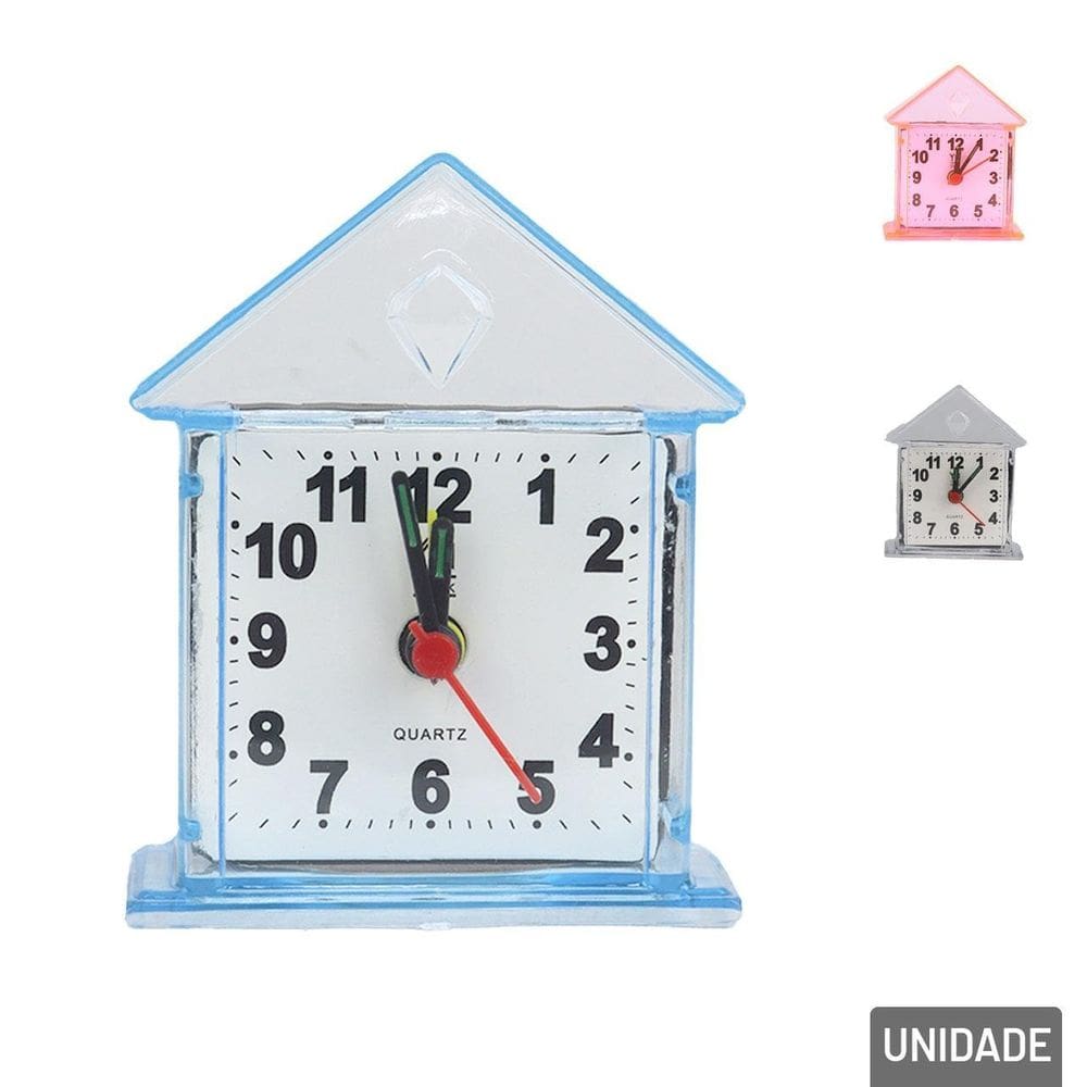 Relógio Analógico de Mesa 8,5cm Despertador Casa - Tudo em Caixa
