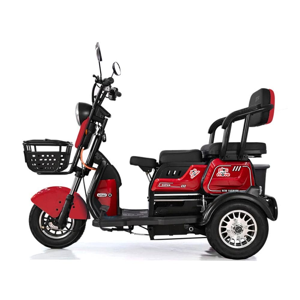 Triciclo Elétrico - MAX Smart PAM 800w - Vermelho - Plug and Move