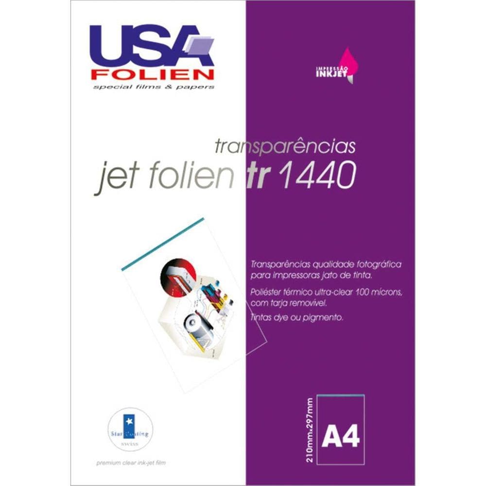 Transparencia Inkjet Jet Folien A4 75Mc Tarja Remov