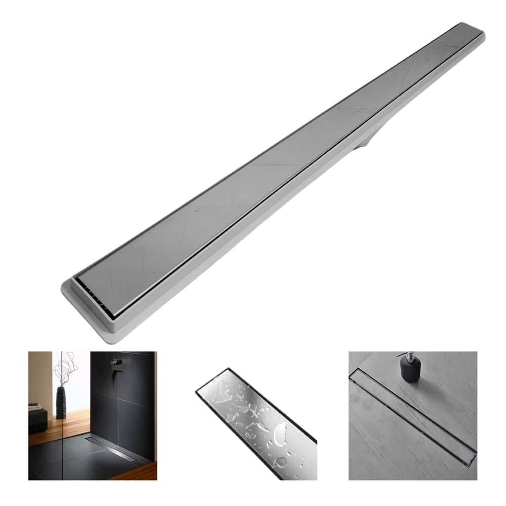 Ralo Linear 5x70 Seca Box Banheiro Inox 2 em 1 Oculto Coletor Cinza Saídas 40mm e Tela (5cm x 70cm)