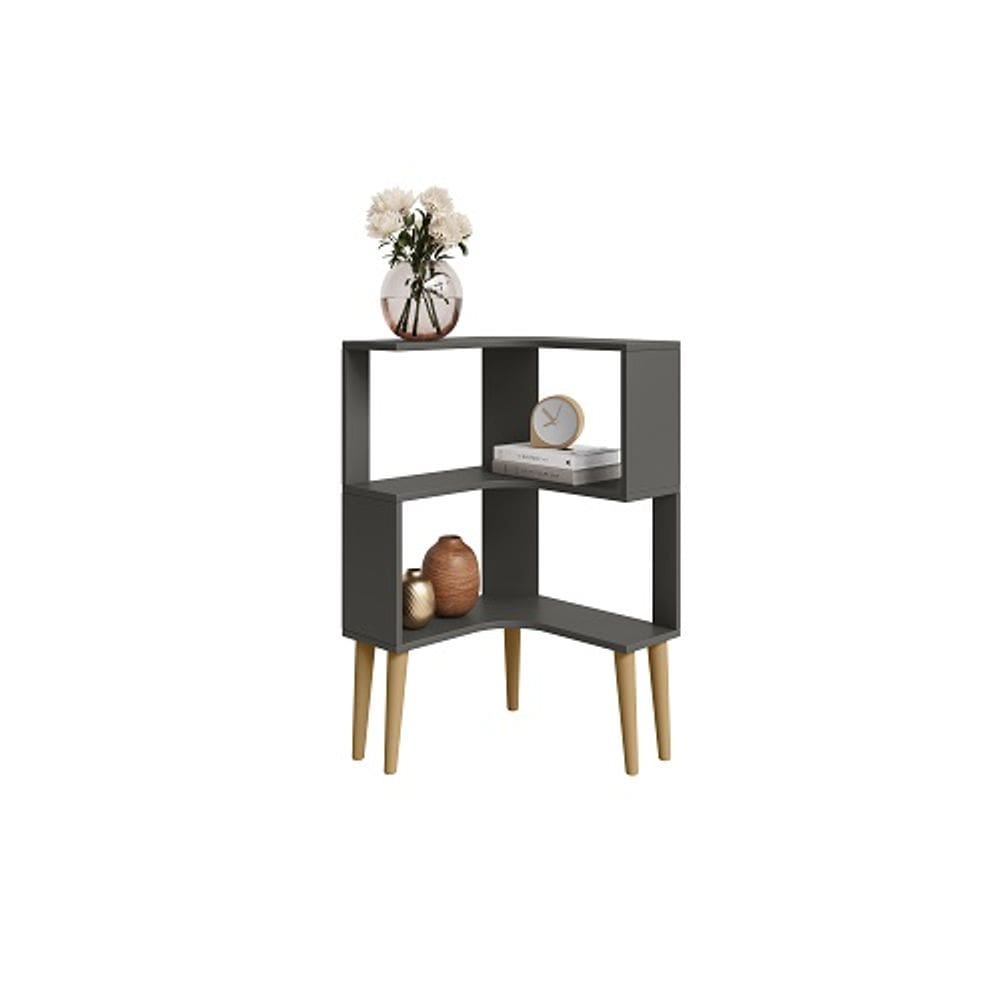 Armário Multiuso Berlin 3 Prateleiras Grafite - RV Móveis