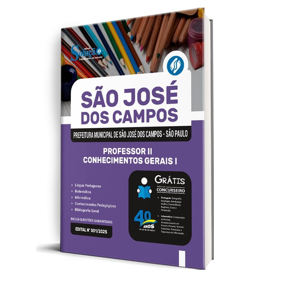 Apostila Prefeitura São José Dos Campos Sp 2025 Professor Ii