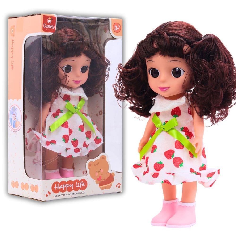 Boneca Happy C/Som Morena Vestido Moranguinho-Castela