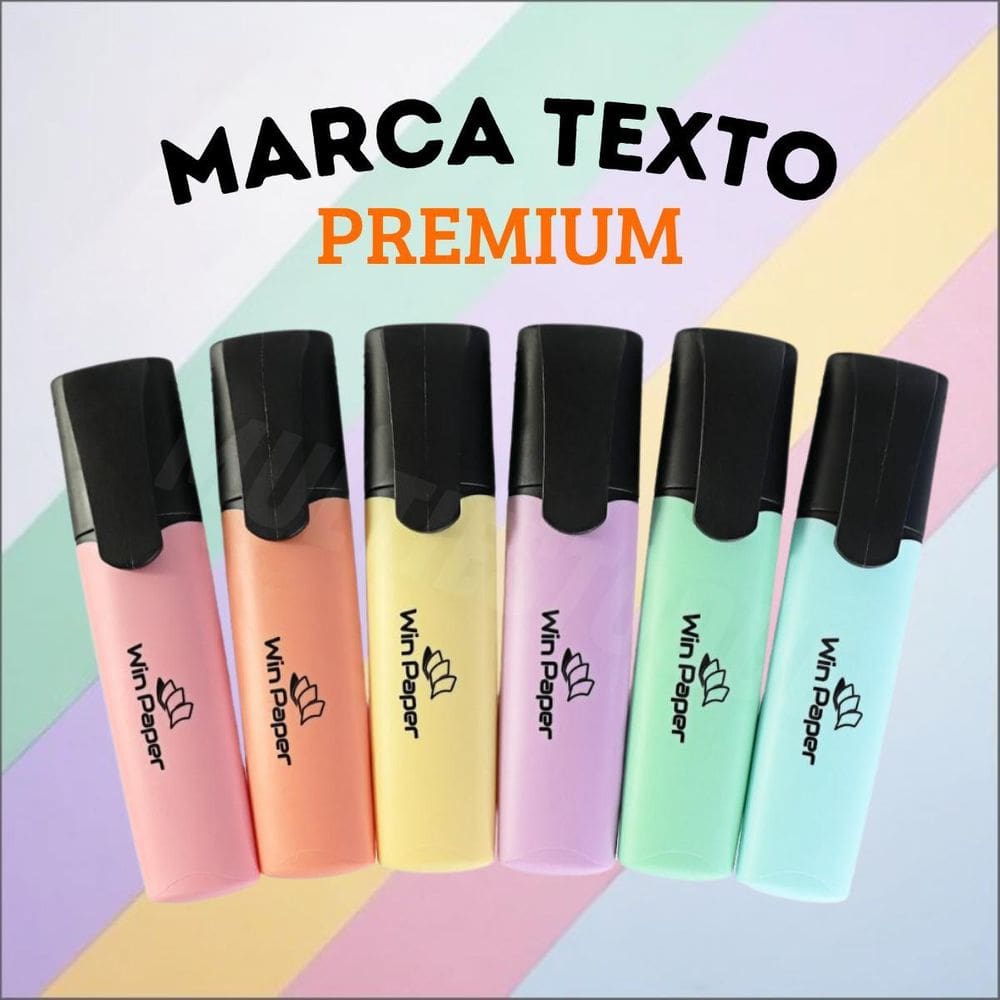 Kit De Marca-Texto Pastel Em Pvc Com 6 Cores