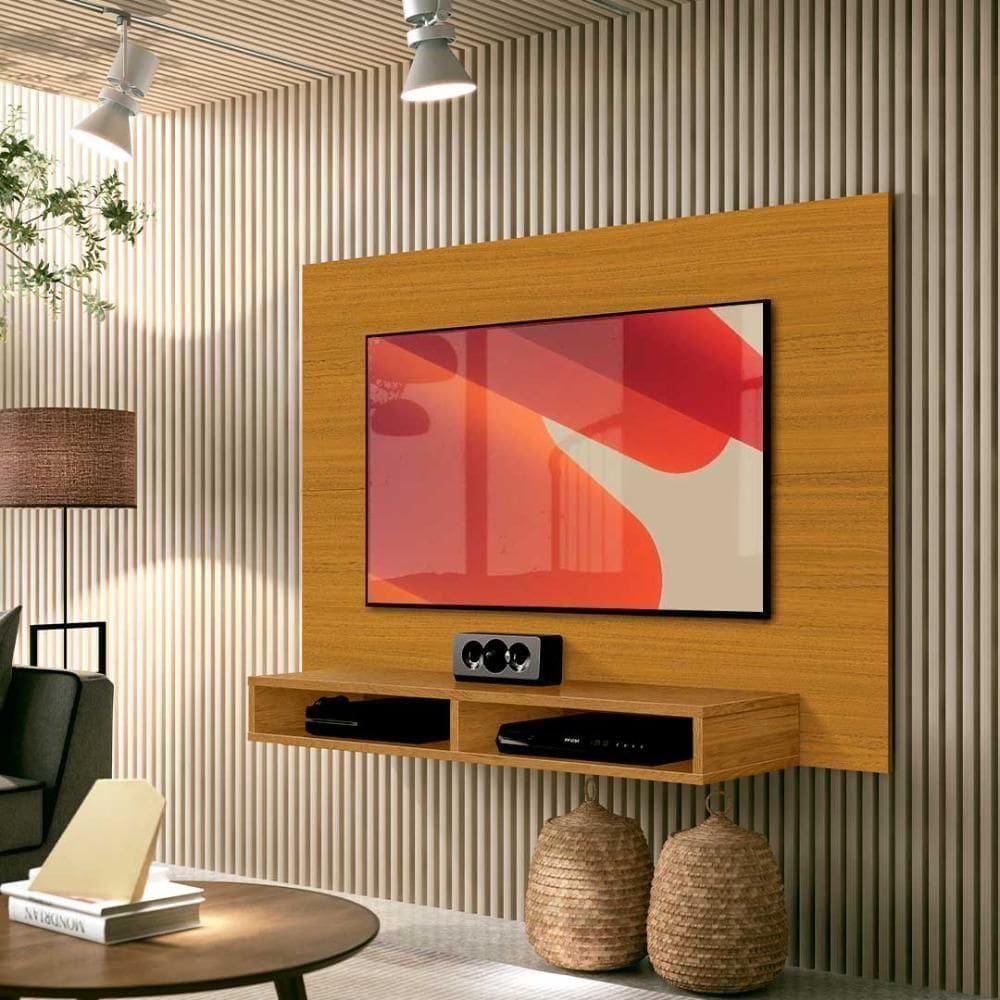 Painel Para Tv Com Nicho Até 43 Polegadas 1,20m Fox New Jm Móveis - Cedro Cedro