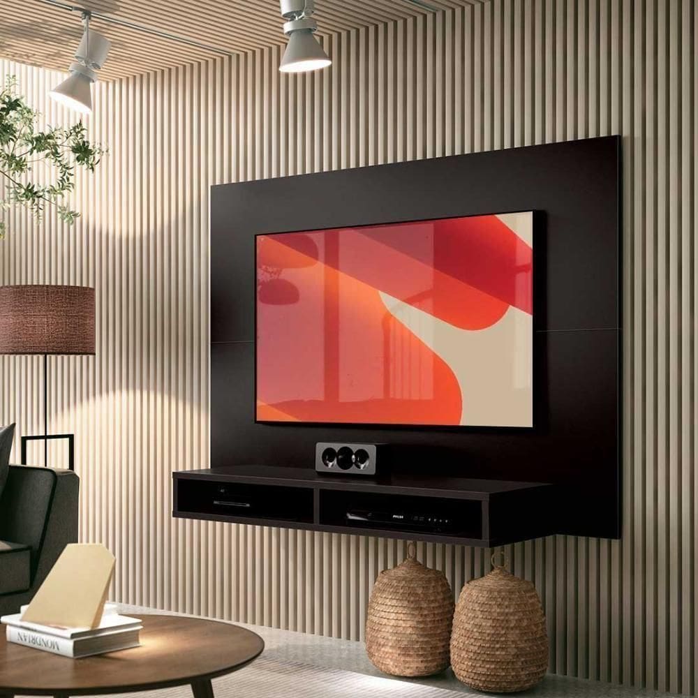 Painel Para Tv Com Nicho Até 43 Polegadas 1,20m Fox New Jm Móveis - Preto Preto