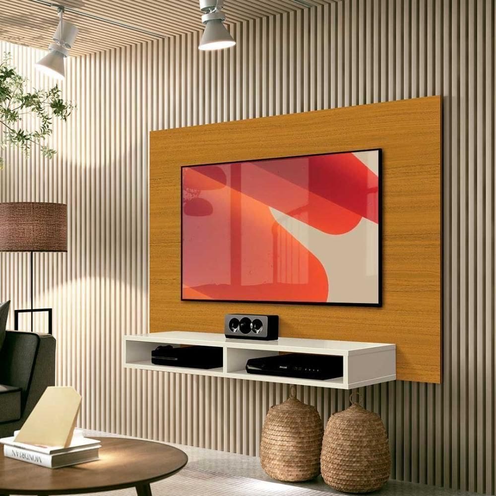Painel Para Tv Com Nicho Até 43 Polegadas 1,20m Fox New Jm Móveis - Cedro Off White Cedro Off White