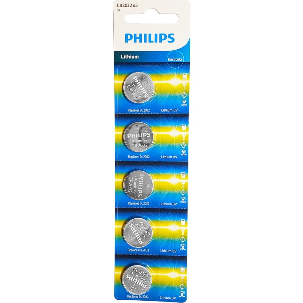 Cartela CR2032 Philips com 5 unidades