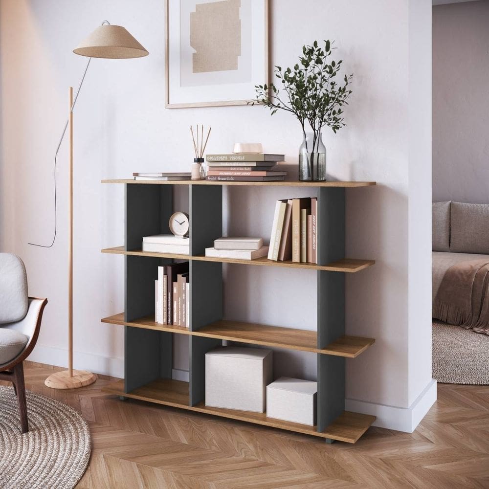 Estante Livreiro Decorativa Balcão Divisor Prateleiras Sala