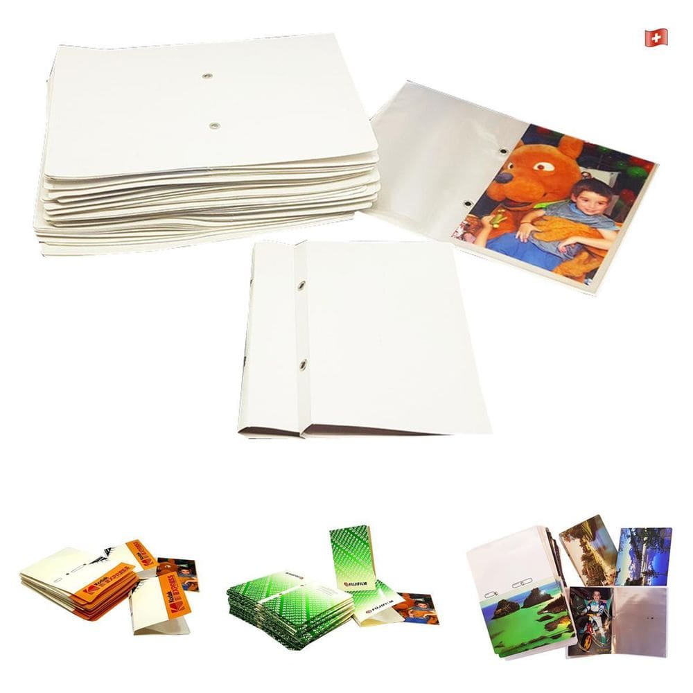 100 Álbinhos Fotográficos 10X15/40 Fotos Capa Branca Lisa