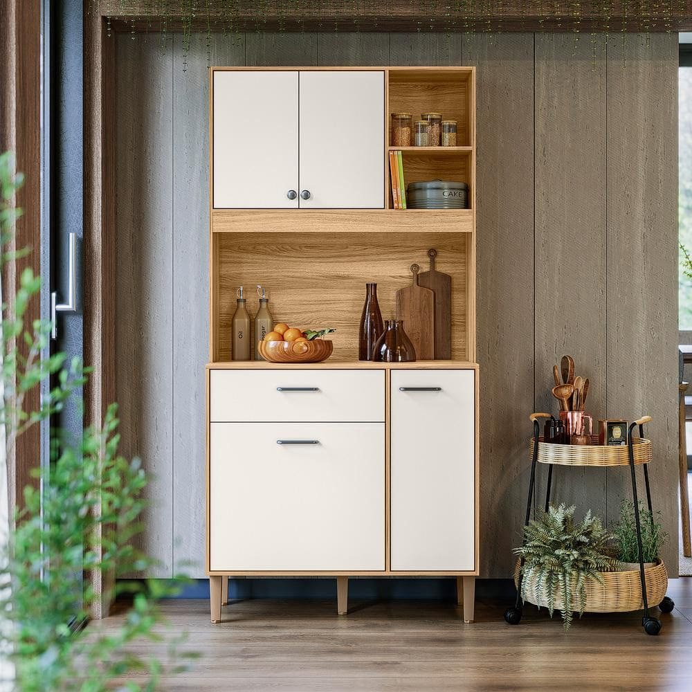 Kit Cozinha 4 Portas 1 Gaveta 90 cm Erva Doce - Nicioli