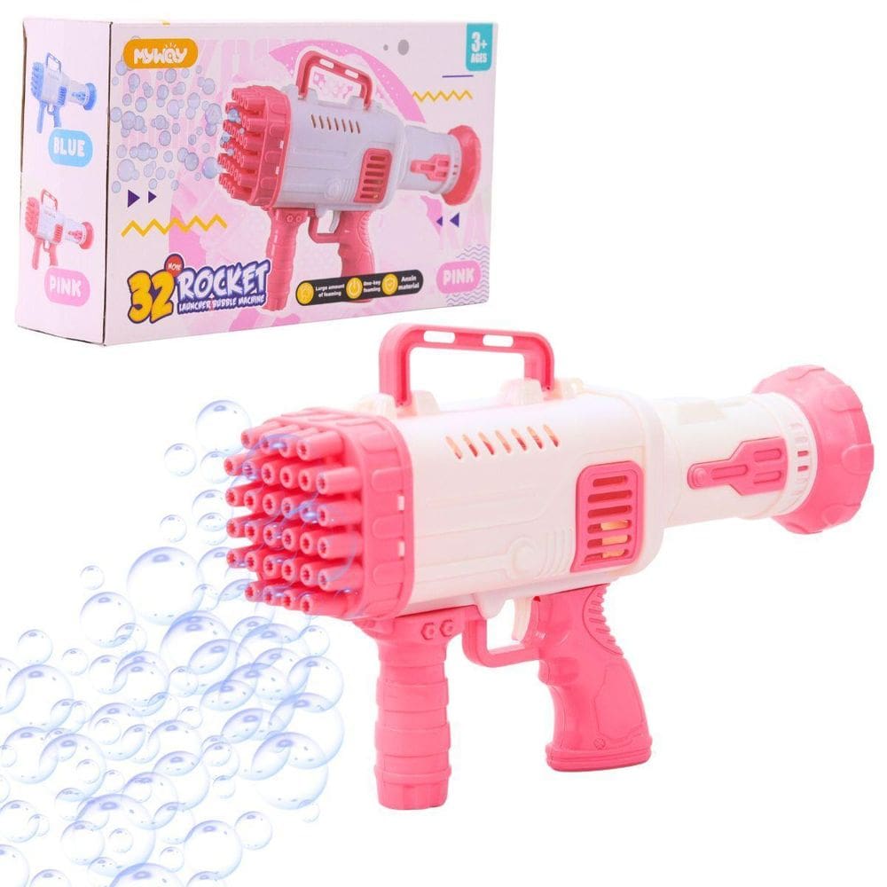 Brinquedo Lança Bolhas De Sabão Com 32 Furos Rosa - Castela