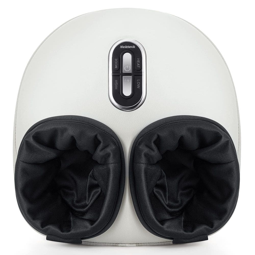 Massageador de pés Nekteck Shiatsu com calor, compressão de ar bege