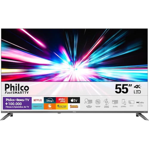 imagem-Smart TV 55 Philco P55CRA 4K UHD Android Wi Fi HDR HDMI USB