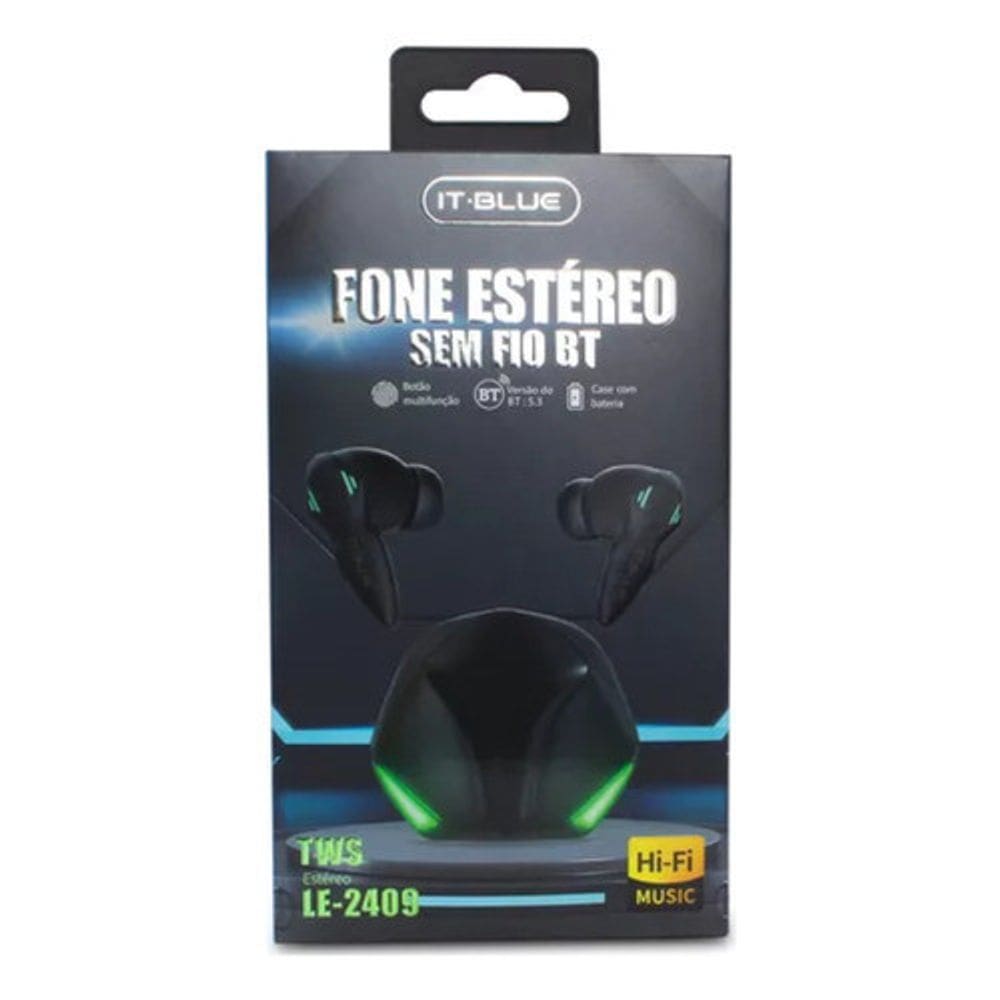 Fone Bluetooth de Ouvido Sem Fio Com Led 5.3