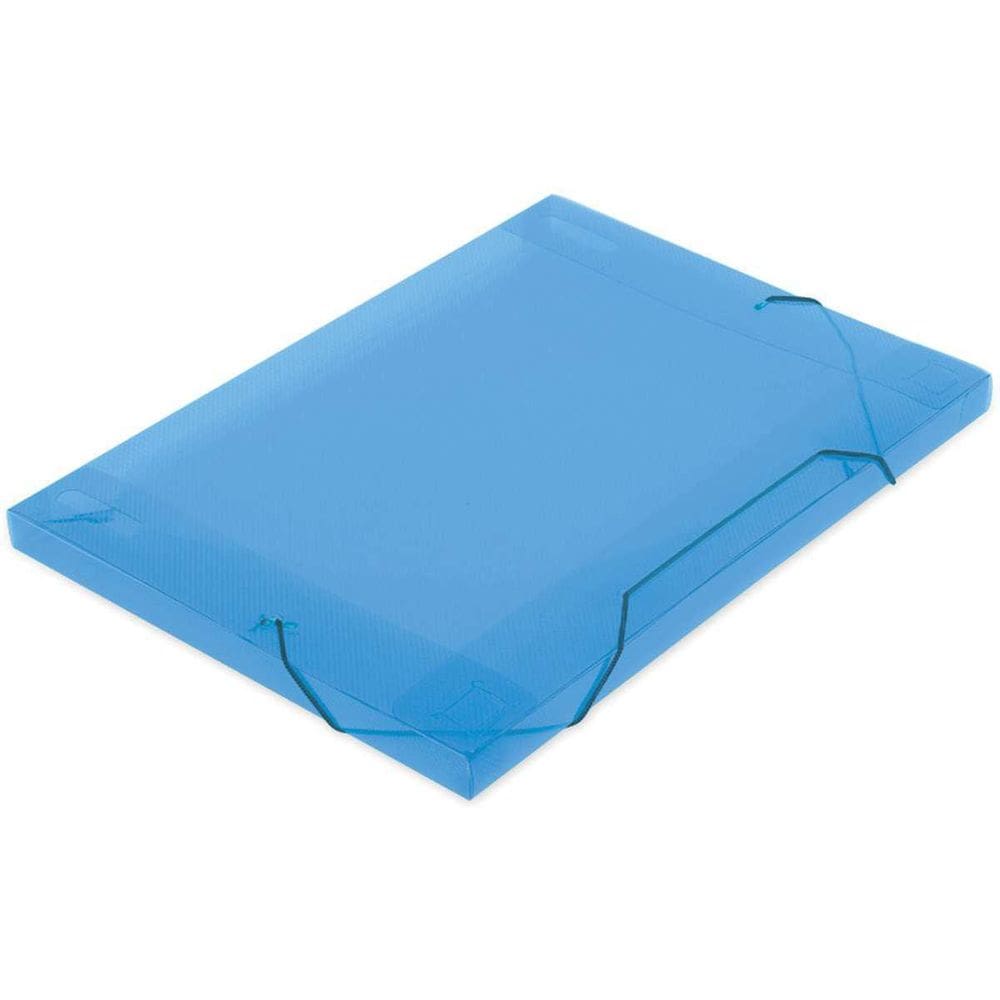 Pasta Aba Elástica Plástica Oficio 18Mm Azul Soft