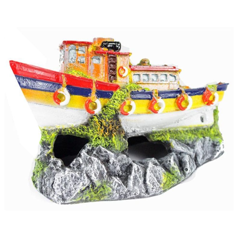 Enfeite Para Aquário- Navio Reboque