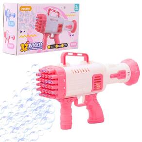 Brinquedo Lança Bolhas De Sabão Com 32 Furos Rosa - Castela