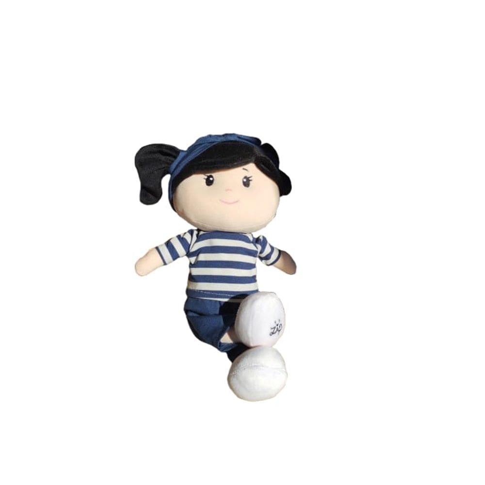 Boneca Pano Brinquedo Para Criança Anaju Cabelo Preto