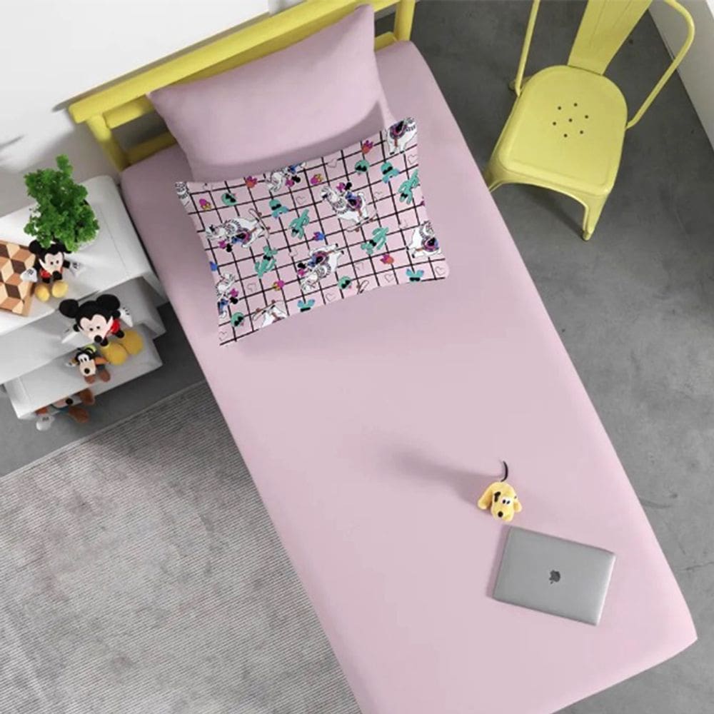 Jogo Cama Solteiro Malha Disney 2 Pç Minnie Lhama