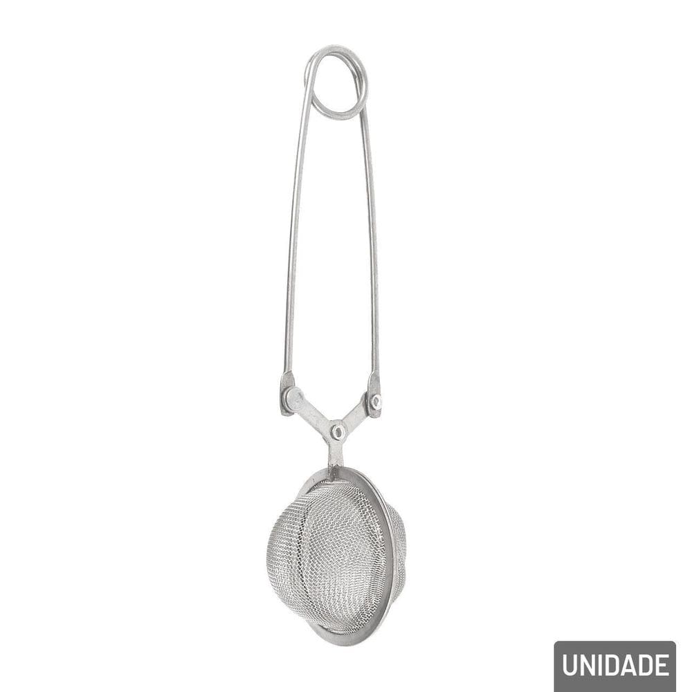 Infusor de Chá Inox 15cm Redondo - Tudo em Caixa